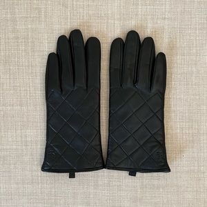 Black Leather Gloves by Ralph Lauren